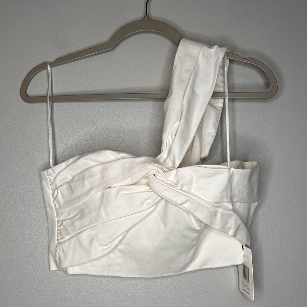 AMUR One Shoulder Draped Crop Top NWT